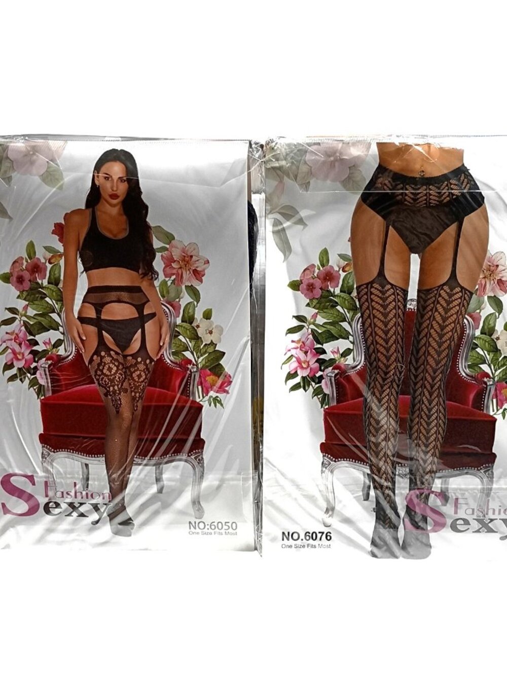 Sexy Fashion Bodystocking Stockings One Size Fits Most Black 6050 & 6076